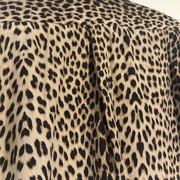 OAK leopard print silk cropped top, Sz Xsmall - Picture 6 of 8